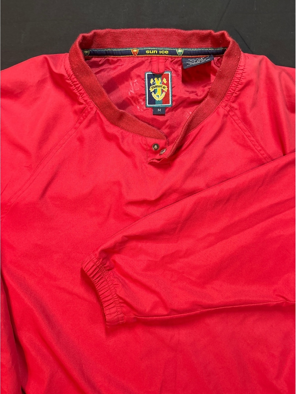 Vintage Sunice Fletcher Golf Men’s M Red Pullover Windbreaker Jacket Style 3663